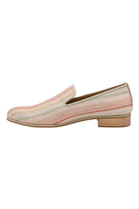 Pako_Multi Color Textured Neil Stripe Shoes  _at_Aza_Fashions
