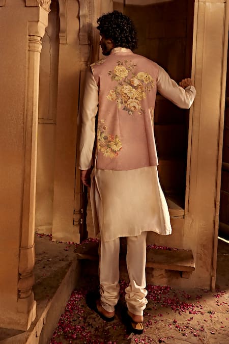 Kalista Floral Print Bundi Kurta Set 