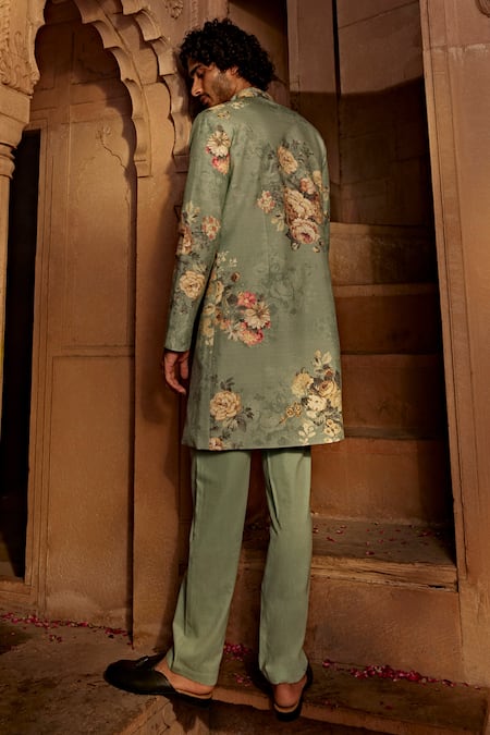 Kalista Saif Floral Pattern Sherwani Set