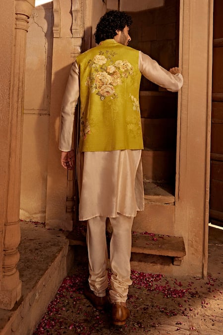 Kalista Floral Print Bundi Kurta Set 