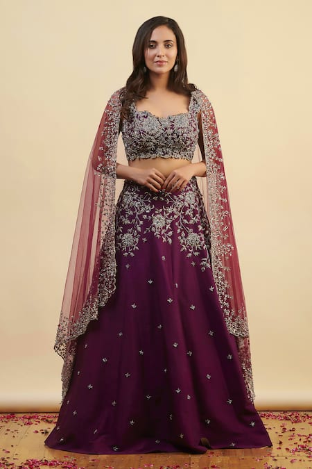 Nishta Studio Zardozi Embroidered Lehenga Set 