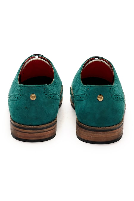 Buy_Banjaaran Studio_Blue Zebra Texture Pattern Brogues_Online_at_Aza_Fashions