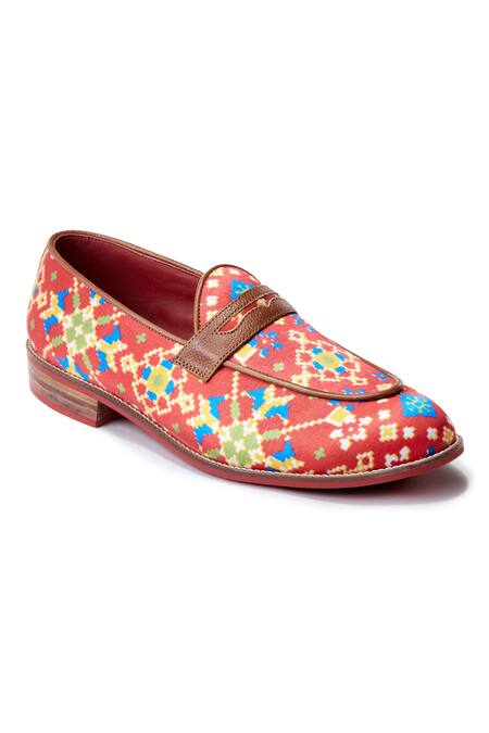 Shop_Banjaaran Studio_Multi Color Patola Slip-on Loafers_Online_at_Aza_Fashions