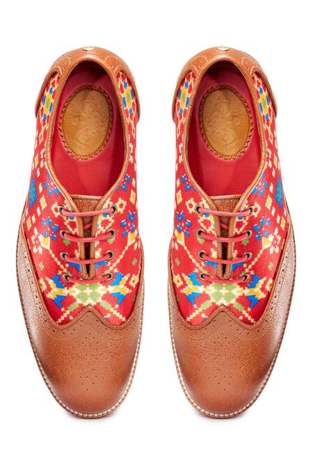 Shop_Banjaaran Studio_Multi Color Brogue Shoes _at_Aza_Fashions