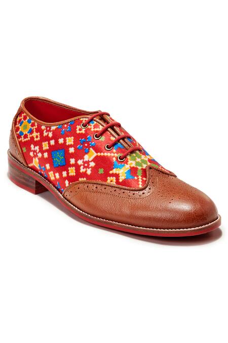 Shop_Banjaaran Studio_Multi Color Brogue Shoes _Online_at_Aza_Fashions