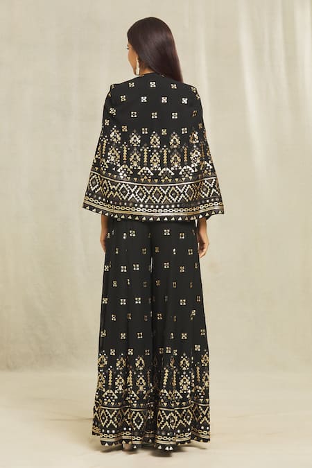 Gopi Vaid Ishana Embroidered Blazer Sharara Set 