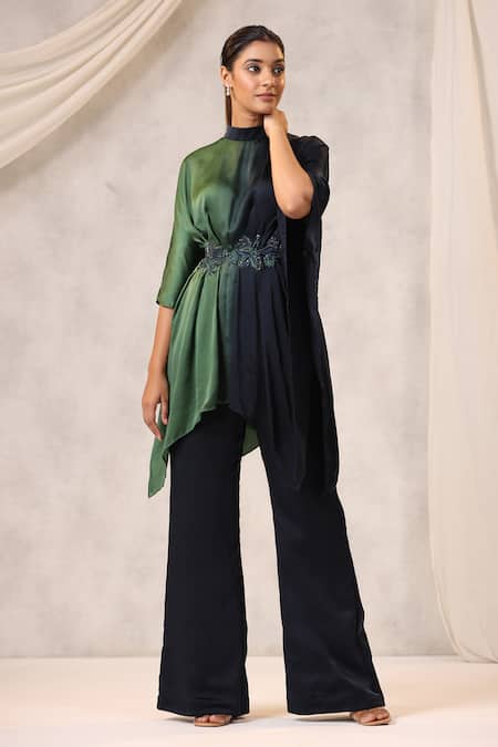 K-Anshika Floral Embroidered Gathered Tunic & Pant Set 