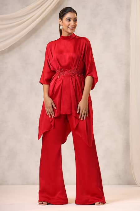 k-anshika Embroidered Gathered Tunic & Pant Set 