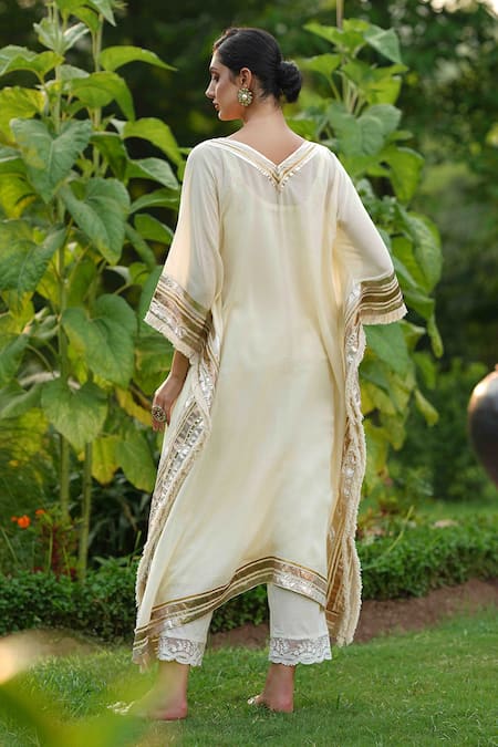 Nazar By Indu Placement Gota Work Kaftan With Pant 