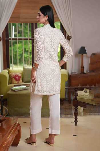 Nazar By Indu Pearls Hand Emboidered Kurta & Pant Set 