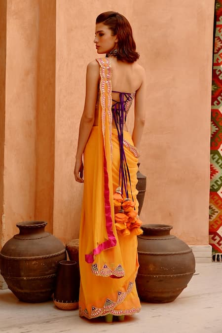 Pallavi Jaipur Pre-Stitched Saree With Bejewelled Blouse 