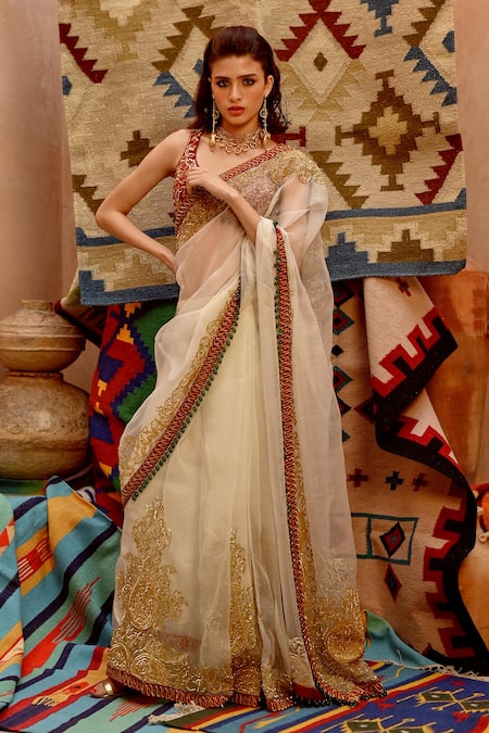 Buy Pallavi Jaipur Green Linen, Satin, Organza Embroidery, Beads Saree With Tie-up Blouse Online at Aza Fashions Buy_Pallavi Jaipur_Green Linen, Satin, Organza Embroidery, Beads Saree With Tie-up Blouse _Online_at_Aza_Fashions