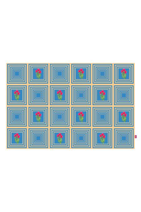 Oris Root Blue Front Blended Cotton Canvas Back Azhar Checkered Placemats Set Of 6 Online at Aza Fashions Oris Root_Blue Front Blended Cotton Canvas Back Azhar Checkered Placemats Set Of 6_Online_at_Aza_Fashions