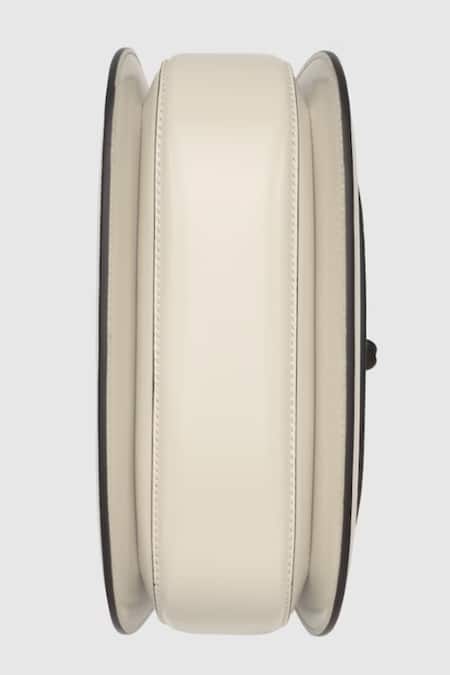 Pine And Drew_White Leather Handbag With Bamboo Handle_Online_at_Aza_Fashions