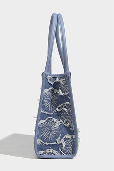 Shop_Pine And Drew_Blue Elsa Thread Embroidered Tote Bag