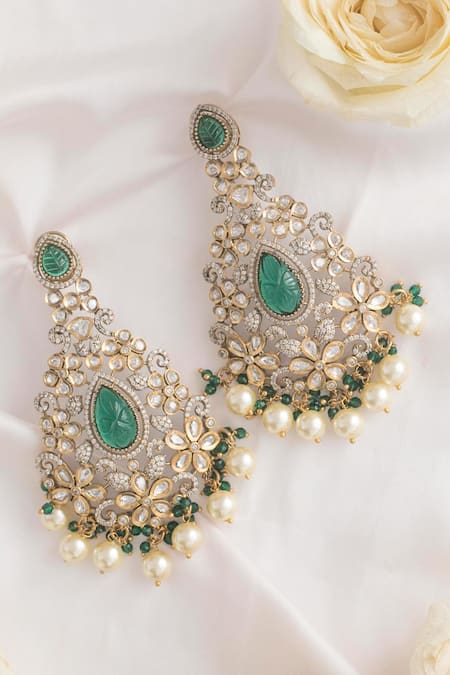 Georgia Crystal Earrings | Emerald Green – Sterling King