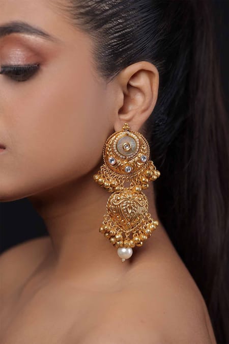 The Bling Girll Ghungroo Embellished Dangler Earrings 