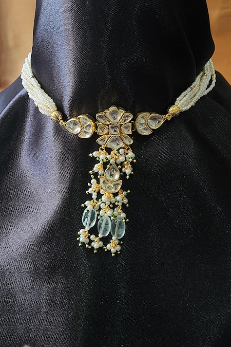 The Bling Girll Stones Embellished Choker Necklace Set 