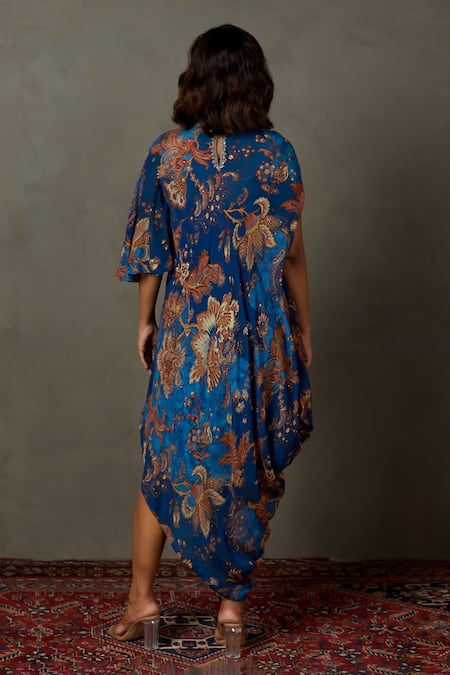 RI.Ritu Kumar Liberty Print Draped Dress 