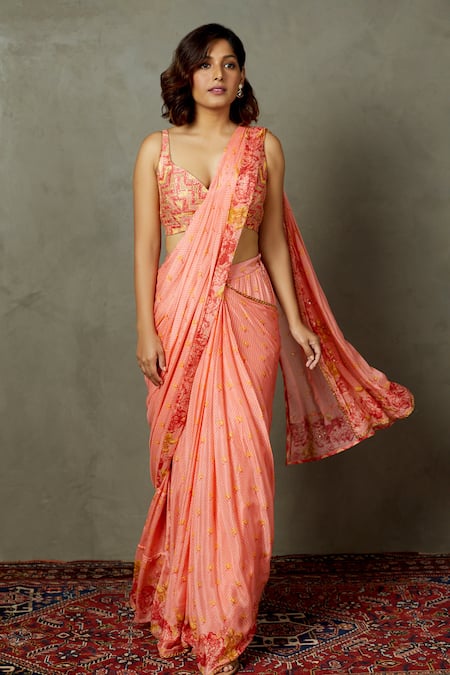 Buy Pink Embroidered Lehenga Online - RI.Ritu Kumar International Store View