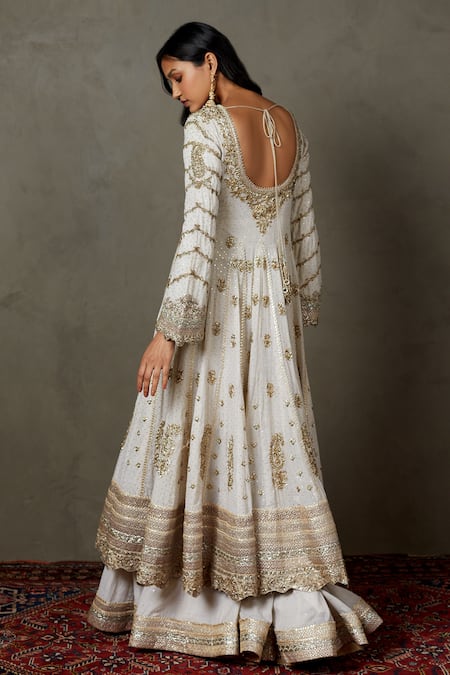 RI.Ritu Kumar Dori Embroidered Anarkali Gharara Set 