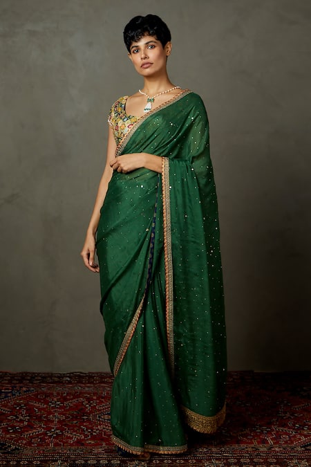 Buy RI.Ritu Kumar Pastel Pink & Olive Green Lehenga Set for Women Online @  Tata CLiQ Luxury
