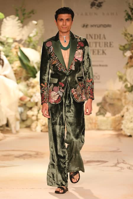 Varun Bahl Embroidered Suit & Trouser Set 