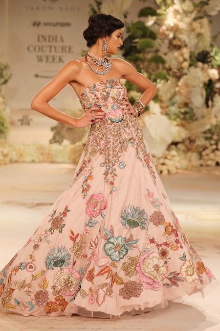 Varun Bahl Floral Artwork Embroidered Ball Gown 
