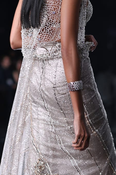 Dolly J Hecate Embroidered Lehenga Saree Set With Cape 