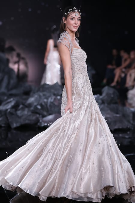 Dolly J Athena Crystal Embroidered Gown 