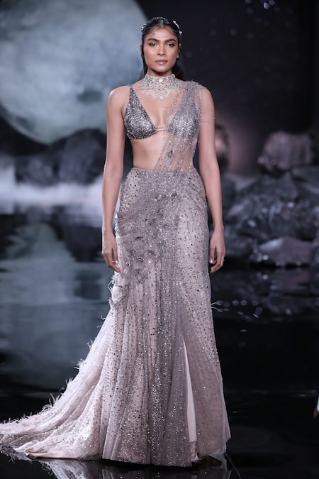 Dolly J Eres Embroidered Lehenga Saree & Blouse Set 