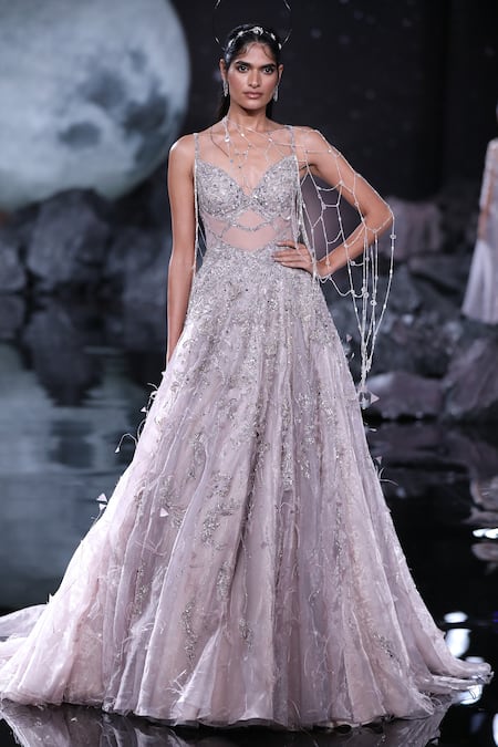 Metallic Lace Applique Sheer Overlay Ball Gown | David's Bridal