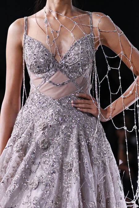 Buy Dolly J Purple Tissue Sequins, Beads, Artemis Floral Embroidered Gown With Overlay Online at Aza Fashions Buy_Dolly J_Purple Tissue Sequins, Beads, Artemis Floral Embroidered Gown With Overlay _Online_at_Aza_Fashions