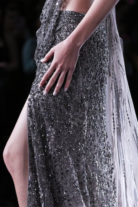 Shop_Dolly J_Grey Tulle Arete bead Embroidered Saree Gown _Online_at_Aza_Fashions