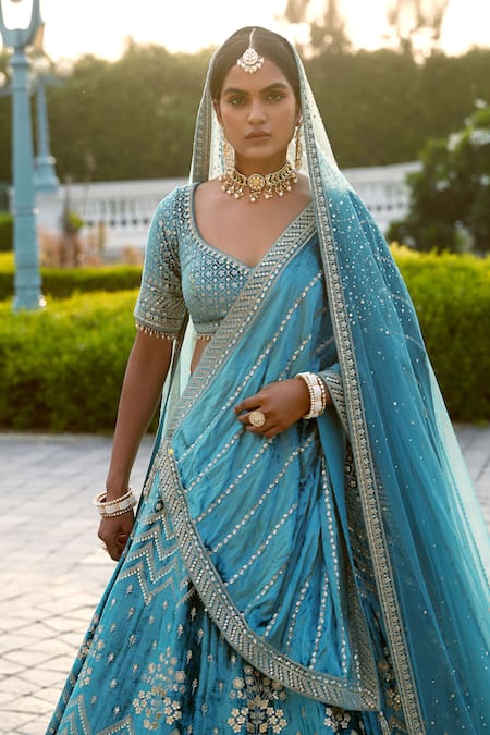 Gorgeous Blue Color Lehenga Choli For Wedding Occasion – Joshindia