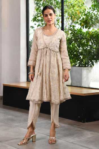 Mulmul Banarsi Finsbury Off White Dhoti Pant