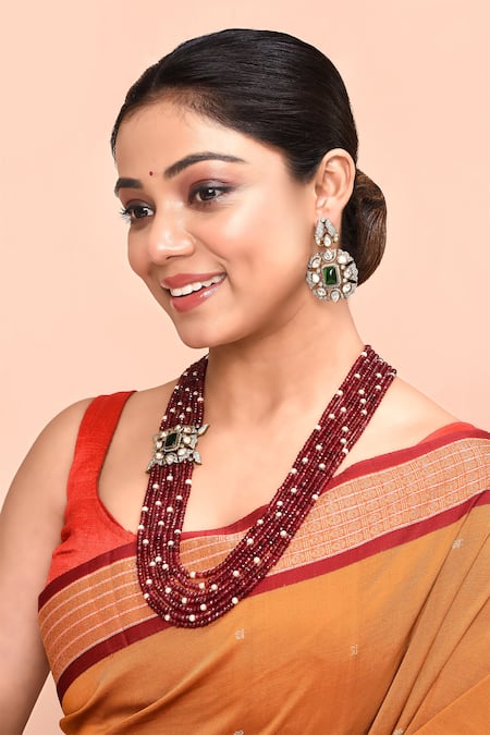 Moh-Maya By Disha Khatri Bead Layered Embellished Necklace Set 