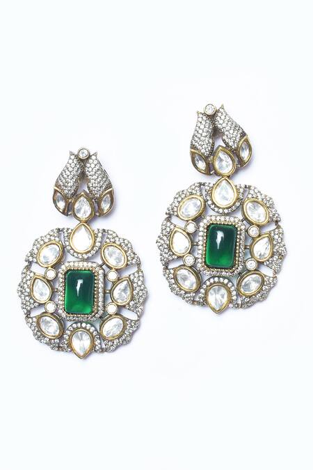 Buy_Moh-Maya By Disha Khatri_Red Pearls, Zari Bead Layered Embellished Necklace Set _Online_at_Aza_Fashions