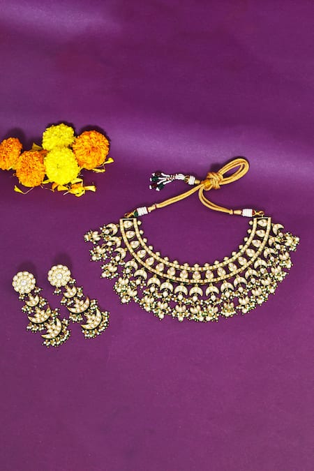 Moh-Maya By Disha Khatri Kundan Embellished Necklace Set 