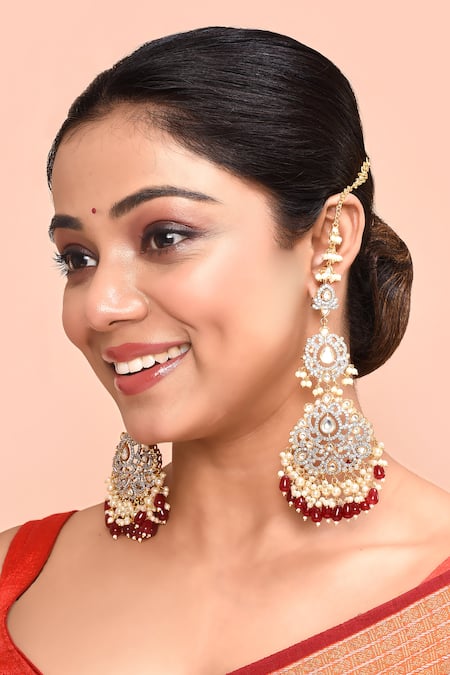 Moh-Maya by Disha Khatri Zirconia Embellished Earrings 