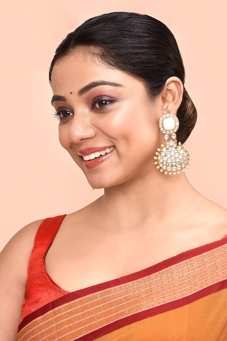 Moh-Maya by Disha Khatri Gold Plated Stones, Gota Patti Kundan And Embellished Earrings 