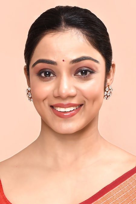 Moh-Maya By Disha Khatri_Gold Plated Diamonds, Stones Kundan Polki Embellished Stud Earrings _Online_at_Aza_Fashions