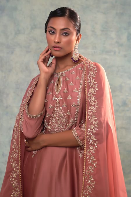 Buy Sonia Khatri Pink Silk, Organza Sequins, Embroidery Round Neck Charm Suit Palazzo Set Online at Aza Fashions Buy_Sonia Khatri_Pink Silk, Organza Sequins, Embroidery Round Neck Charm Suit Palazzo Set _Online_at_Aza_Fashions
