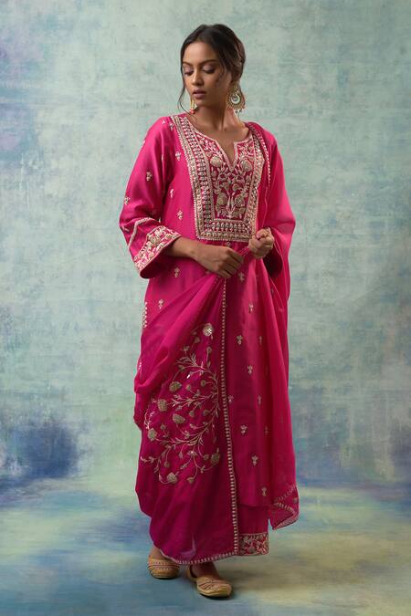 Buy Sonia Khatri Pink Organza, Silk Sequins, Mirrors, Beads, Tulip Flora Kurta Palazzo Set Online at Aza Fashions Buy_Sonia Khatri_Pink Organza, Silk Sequins, Mirrors, Beads, Tulip Flora Kurta Palazzo Set _Online_at_Aza_Fashions