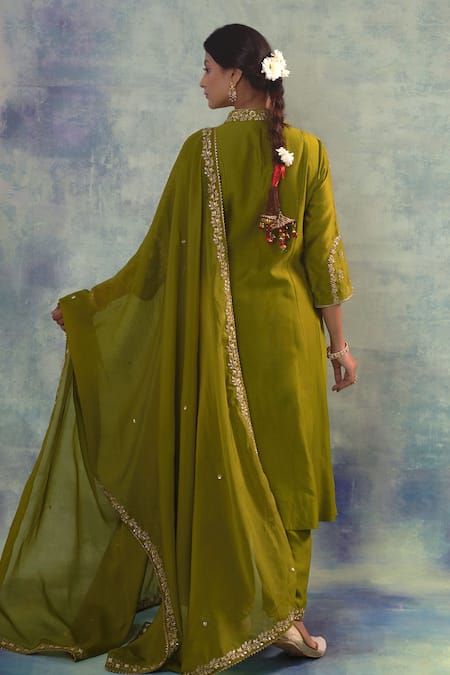 Sonia Khatri Floral Vine Embroidered Anarakali Palazzo Set 