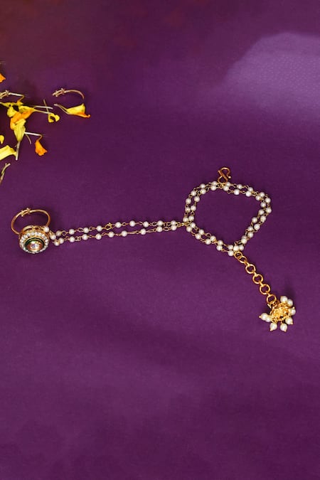 Just Shradhas Pearl Multistrand Hathphool 