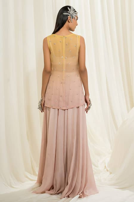 EASE Embroidered Kurta Sharara Set 