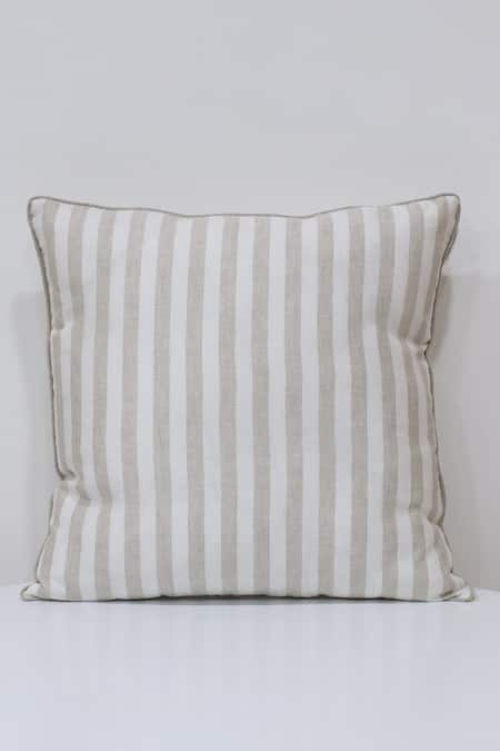 Linen Bloom Stripe Pattern Linen Cushion 