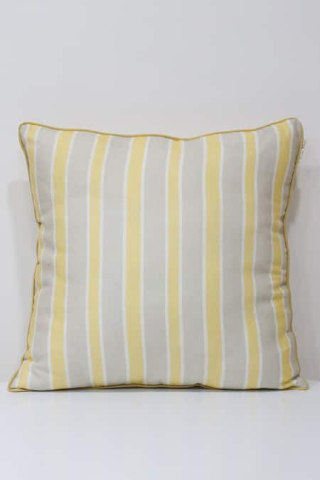 Linen Bloom Linen Stripe Pattern Cushion 