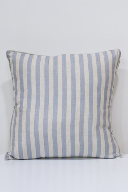 Linen Bloom Linen Color Block Striped Cushion 